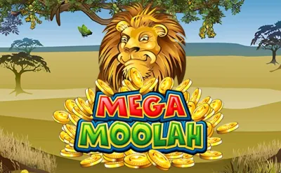 Mega Moolah pokie cover in the Spinstralia lobby